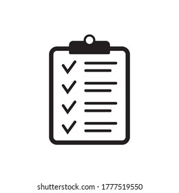 Clipboard with checklist icon, symbol for web site and app design. Vector illstration.