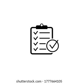 Clipboard with checklist icon, symbol for web site and app design. Vector illstration.