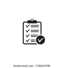 Clipboard with checklist icon, symbol for web site and app design. Vector illstration.