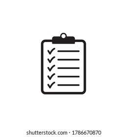 Clipboard with checklist icon, symbol for web site and app design. Vector illstration.