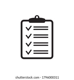 Clipboard with checklist icon, symbol for web site and app design. Vector illstration.