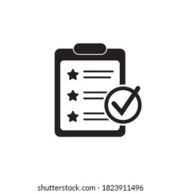 Zwischenablage mit Checklisten-Symbol, Symbol für Website und App-Design. Vektorgrafik.