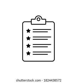 Clipboard with checklist icon, symbol for web site and app design. Vector illstration.