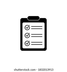 Clipboard with checklist icon, symbol for web site and app design. Vector illstration.