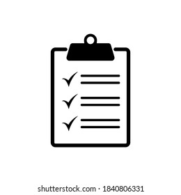 Zwischenablage mit Checklisten-Symbol, Symbol für Website und App-Design. Vektorgrafik.