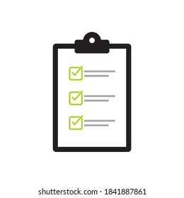 Zwischenablage mit Checklisten-Symbol, Symbol für Website und App-Design.