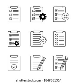 Clipboard with checklist icon, symbol for web site and app design. Vector illstration.