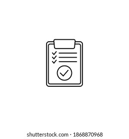 Clipboard with checklist icon, symbol for web site and app design. Vector illstration.
