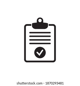 Clipboard with checklist icon, symbol for web site and app design. Vector illstration.