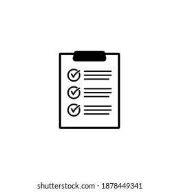 Clipboard with checklist icon, symbol for web site and app design. Vector illstration.