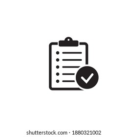 Portapapeles con icono de lista de verificación, símbolo para diseño de sitio web y aplicación. Ilustración vectorial.