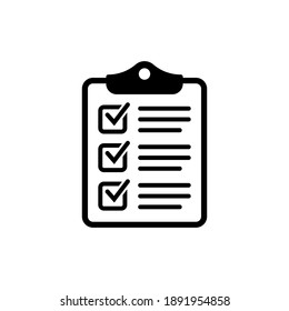 Clipboard with checklist icon, symbol for web site and app design. Vector illstration.