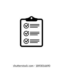 Clipboard with checklist icon, symbol for web site and app design. Vector illstration.