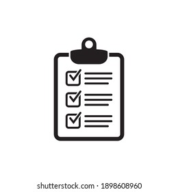 Clipboard with checklist icon, symbol for web site and app design. Vector illstration.