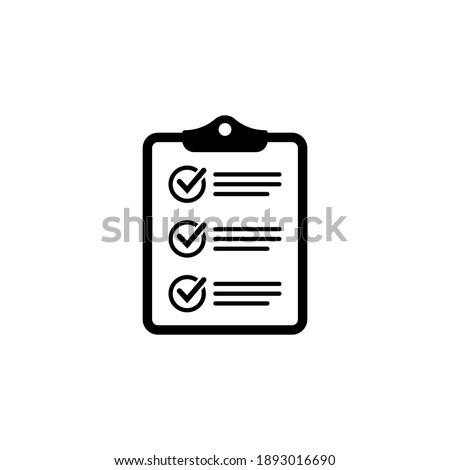 Clipboard with checklist icon, symbol for web site and app design. Vector illstration.