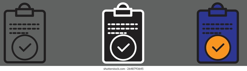 Clipboard checklist icon for task management and workflow organization with transparent background