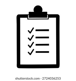 Área de transferência com ícone de lista de verificação. Ilustração vetorial da lista de tarefas com marcas de seleção. Conceito de pesquisa, gerenciamento de tarefas e controle de qualidade