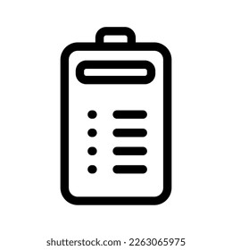 clipboard with checklist, icon vector line
