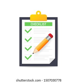 Clipboard with checklist icon. Clipboard with checklist icon for web. Vector illustration.