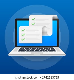 Clipboard with checklist icon. Clipboard with checklist icon for web. Vector illustration.