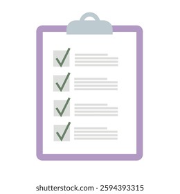 Clipboard with checklist icon.Flat style design for web.Vector illustration.