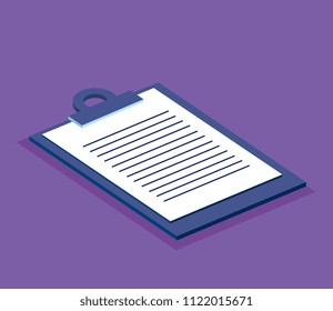 clipboard checklist isometric icon