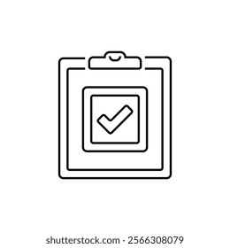 Clipboard Checklist Line Icon. linear style sign for mobile concept and web design. Outline vector icon.