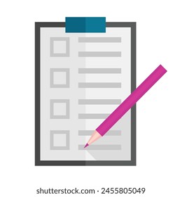 Portapapeles y lista de verificación sobre fondo blanco.