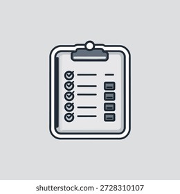 clipboard with checklist on white background