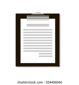 Clipboard with checklist paper icon. Black clipboard vector