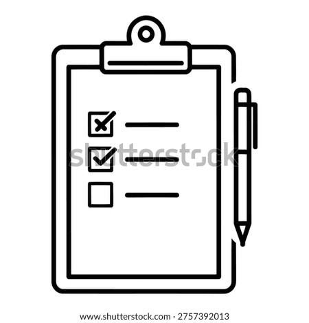Clipboard with checklist and pen