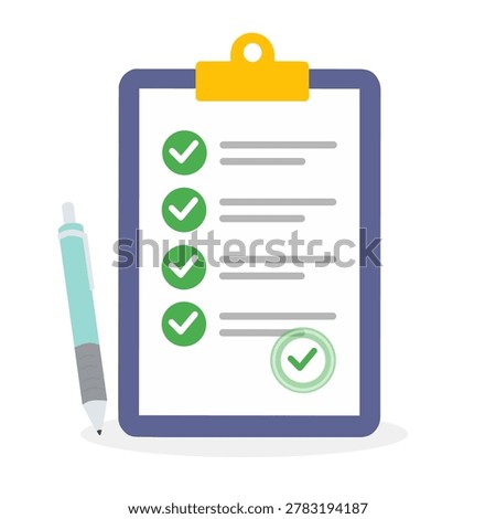clipboard with checklist and pen