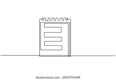 Clipboard with checklist and pen in one continuous line drawing. To do list with ticks and concept for test expertise and exam in simple linear style, Clipboard with checklist