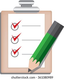 Clipboard with checklist and pencil
