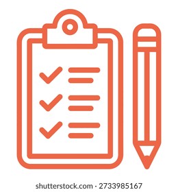 Clipboard with checklist and pencil icon for todo list and task management icon