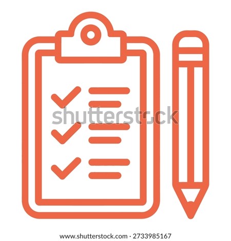 Clipboard with checklist and pencil icon for todo list and task management icon