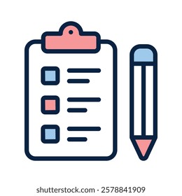 Clipboard with a checklist and pencil for notes or tasks