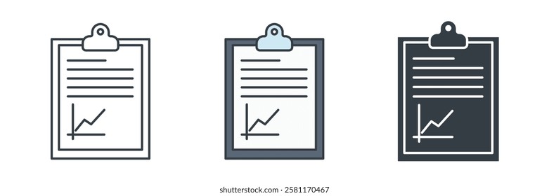 Clipboard, checklist, report or agreement report icon symbol vector illustration isolated on white background