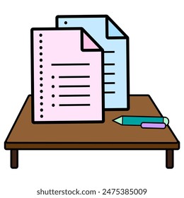 Clipboard, checklist, report, survey or agreement editable stroke outline icons set isolated on white background flat vector illustration