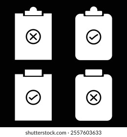 Clipboard, checklist, report, survey or agreement editable stroke outline icons set isolated on white background flat vector illustration. Clipboard icon. 