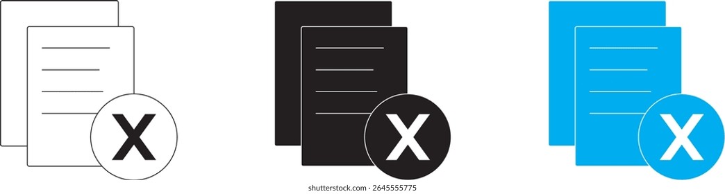 Clipboard, checklist, report, survey or agreement editable stroke outline icons set isolated on white background flat vector illustration