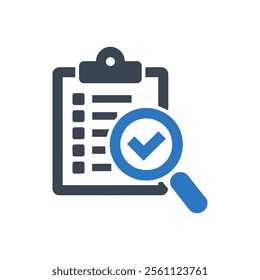 Clipboard Checklist Review Icon On White Background