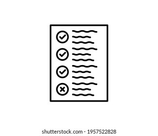 clipboard checklist or clipboard survey form line art vector icon for apps and websites