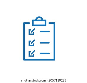 clipboard checklist or clipboard survey form line art vector icon for apps and websites