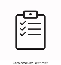 clipboard checklist survey form line art icon  