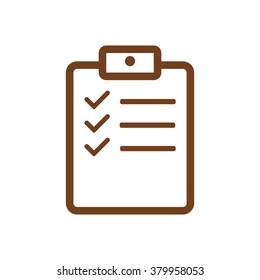 clipboard checklist survey form line art icon for apps and websites