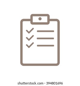 clipboard checklist survey form line art icon for apps and websites
