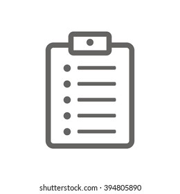 clipboard checklist survey form line art icon for apps and websites
