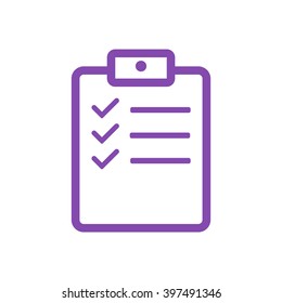 clipboard checklist survey form line art icon for apps and websites