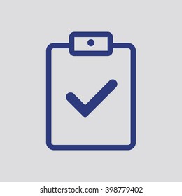 clipboard checklist survey form line art icon for apps and websites